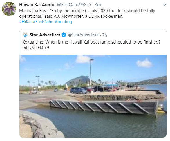 Maunalua Bay Boat Ramp Scheduled to Open Mid-2020