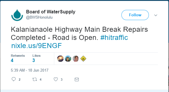 Kalanianaole Highway – all lanes reopened