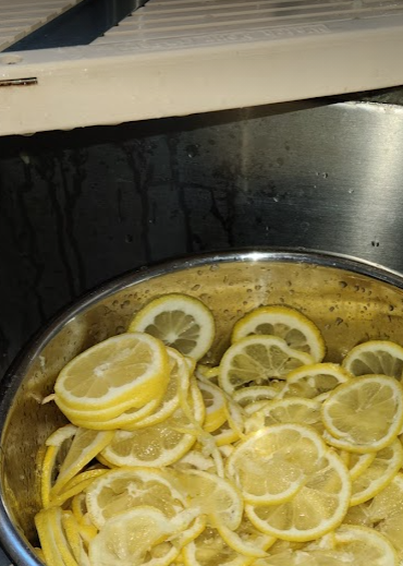Lemons, sliced thin with a mandoline