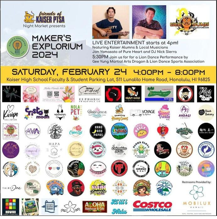 Kaiser High School is holding a night market February 2024 flyer details here