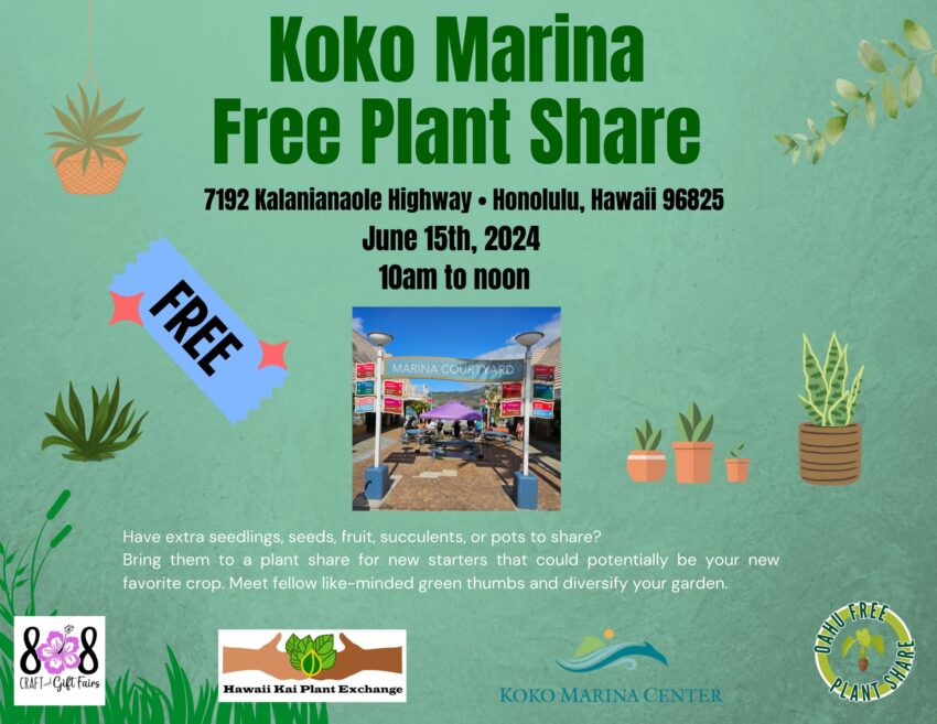 graphic with hawaii kai plant exchange at koko marina