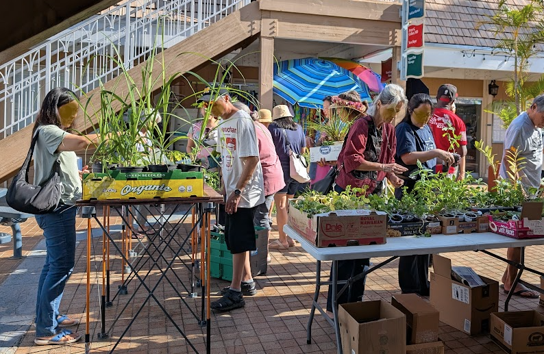 people at the hawaii kai koko marina plant exchange